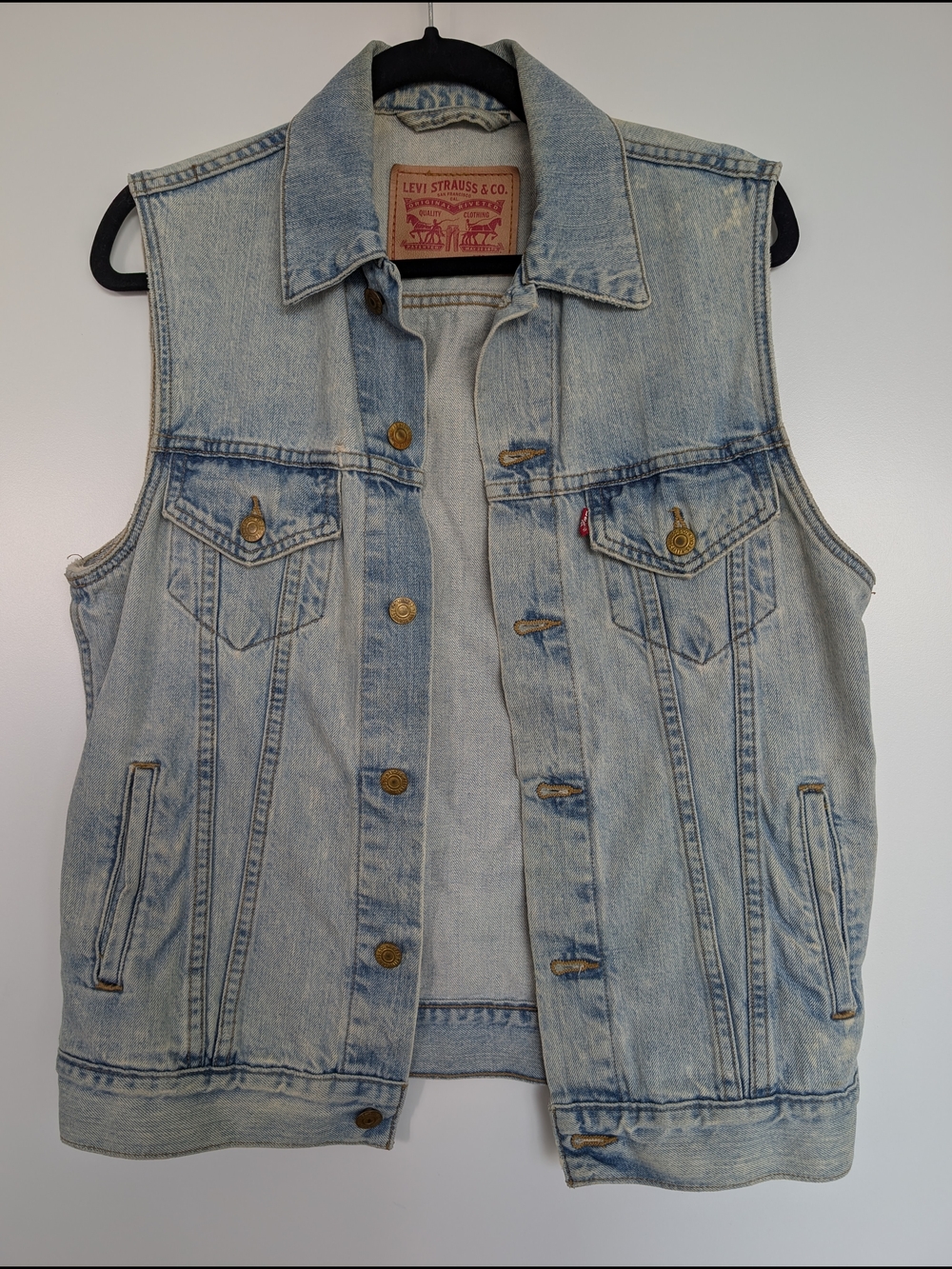 Levi's Light Blue Denim Vest with Button Front
